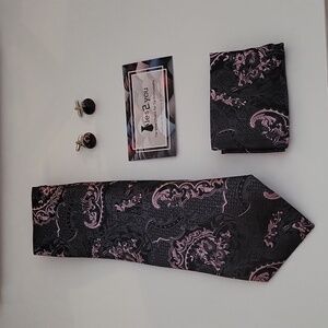 Tie, Handkerchief, and Cufflink Set, NWT